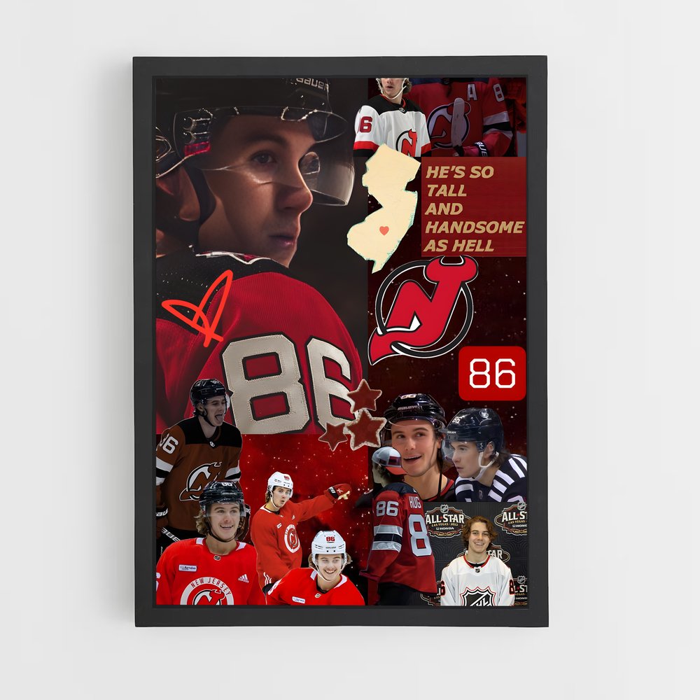 Poster Jack hughes – affiche Hockey sur glace (vue 2)
